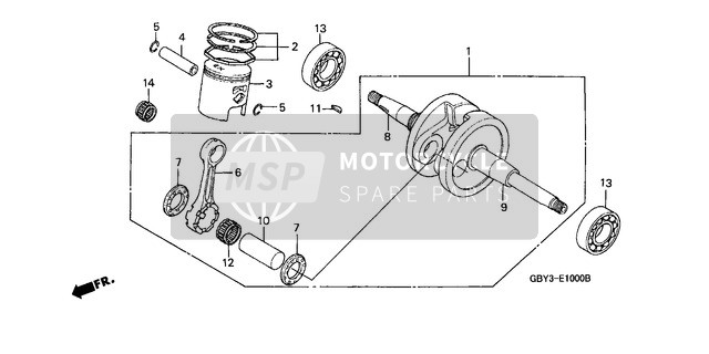 Honda SH50 2001 Vilebrequin/Piston pour un 2001 Honda SH50